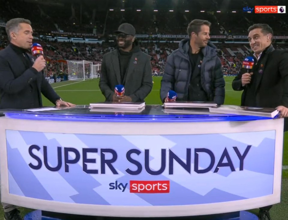 Host David Jones teases Neville on Sky Sports’ Super Sunday