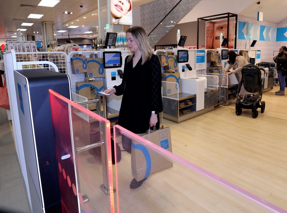 Shoppers have to scan their receipt before they can leave the self-service area