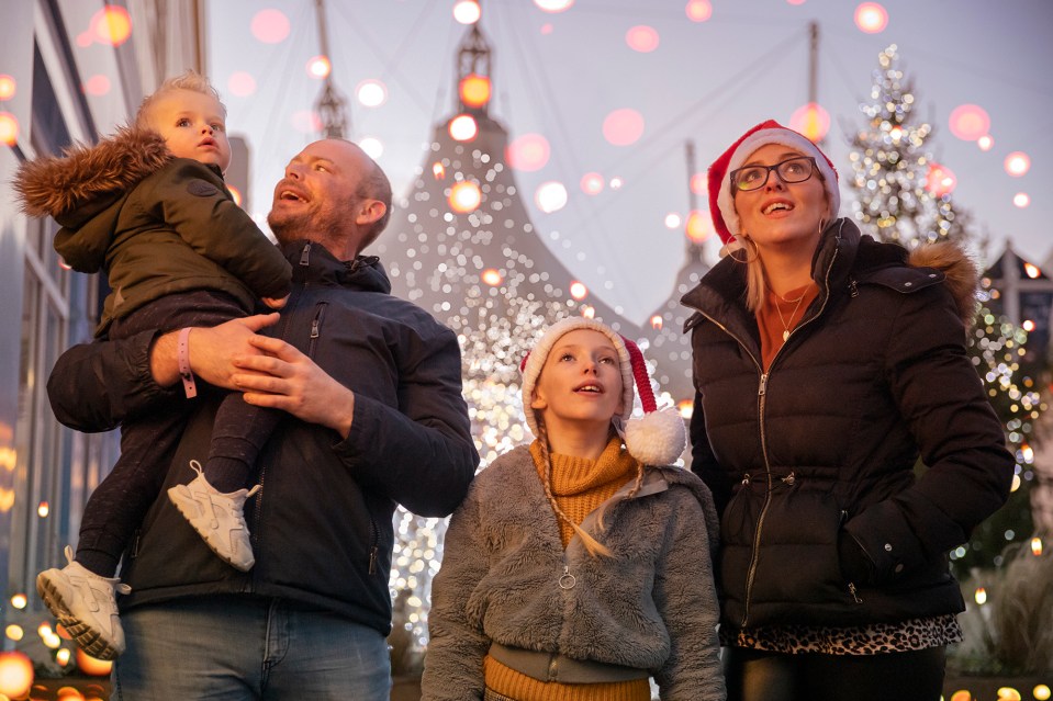 There are beautifully lit Christmas trees and festive displays all over the resort