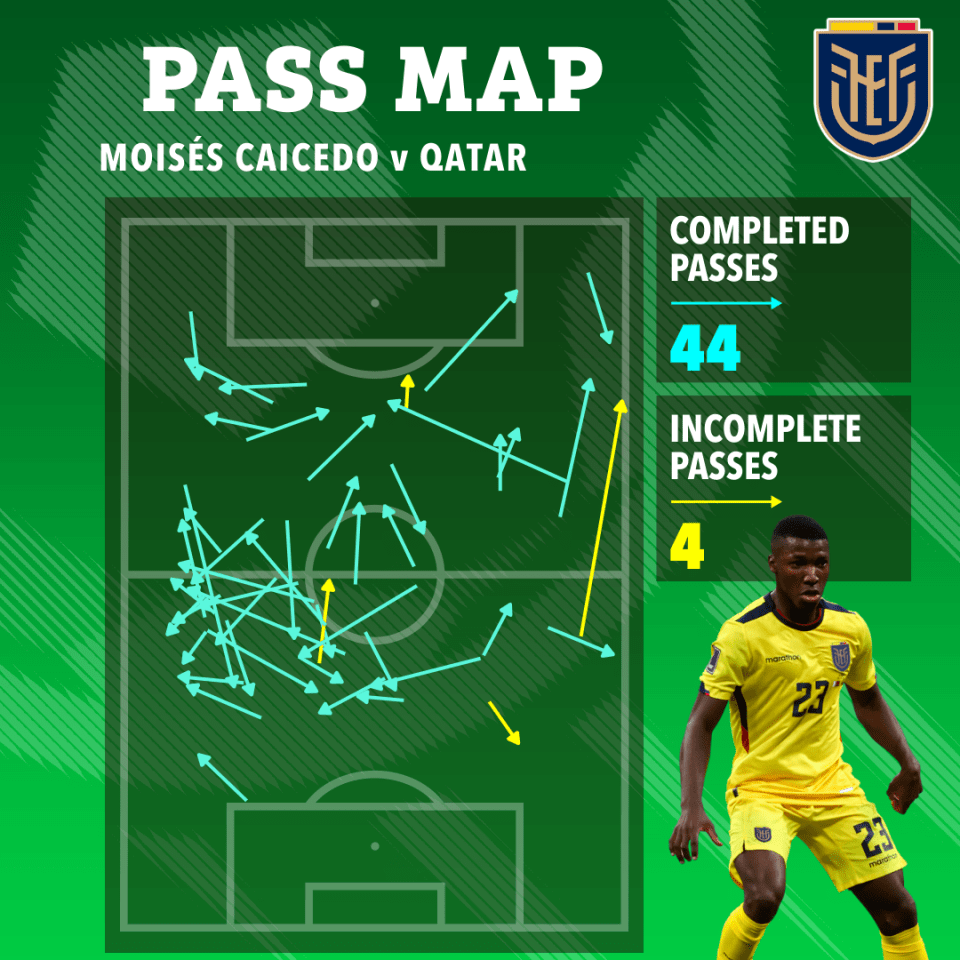 Brighton and Ecuador's Caicedo dominated the midfield against Qatar