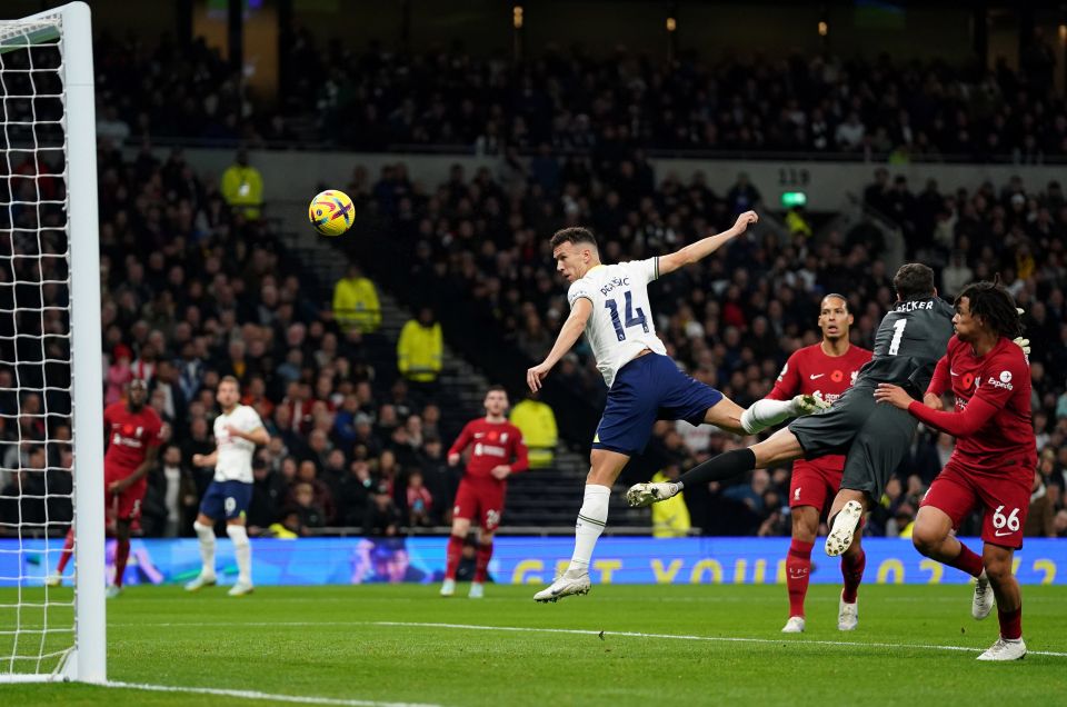 Perisic then headed against the post as Spurs came within inches of an equaliser