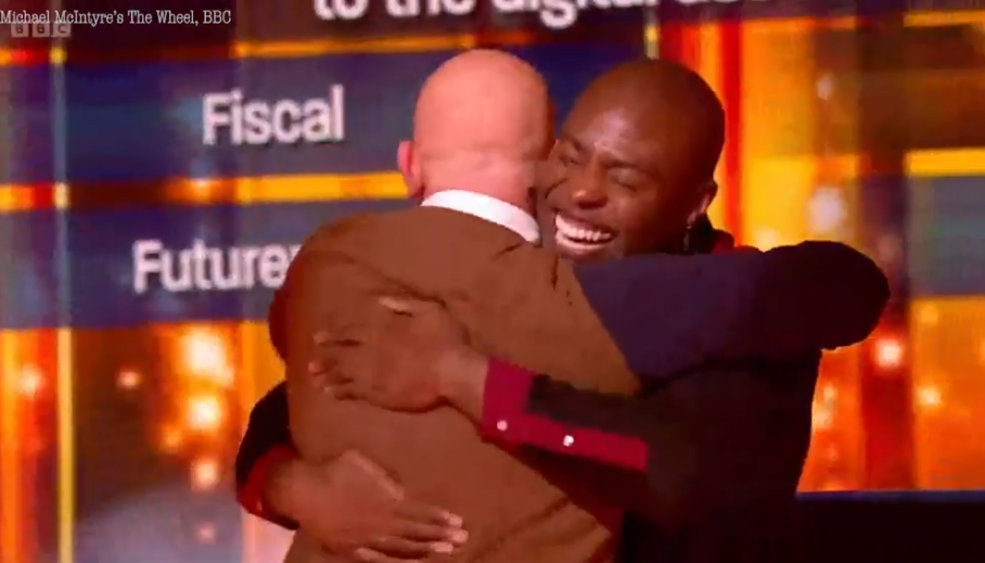 Jonathan went straight over to hug Darren after winning £116k