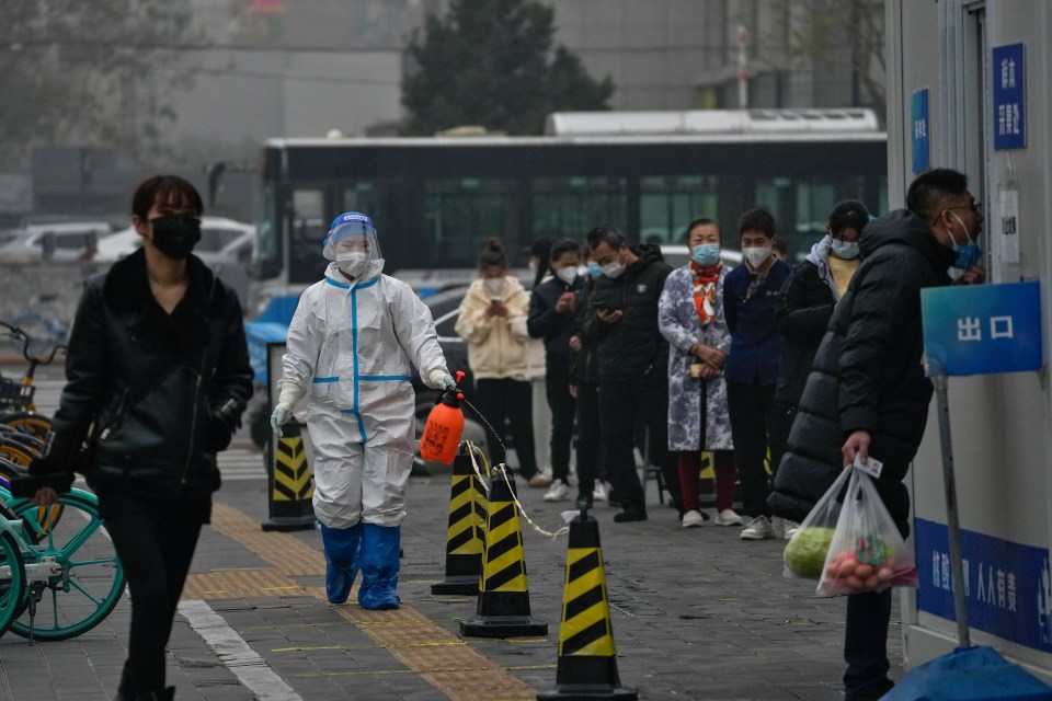 Residents in the Chinese capital lining up for Covid tests