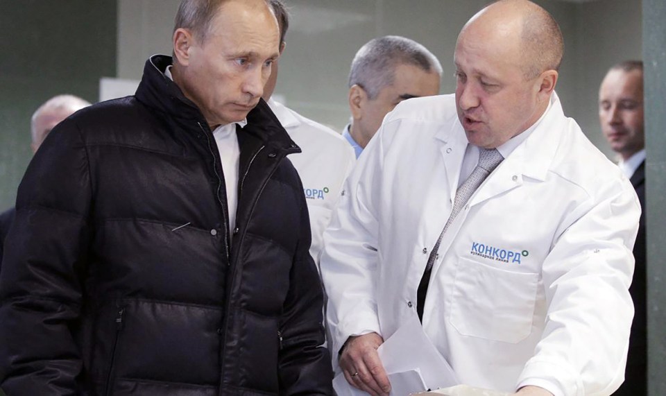 Yevgeny Prigozhin, right, is a close ally of Russia’s president Vladimir Putin and thought to head up the Wagner group