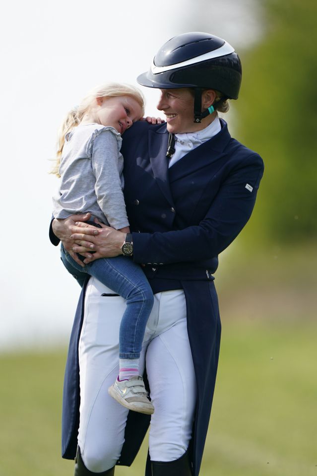 Zara with second daughter Lena aged four