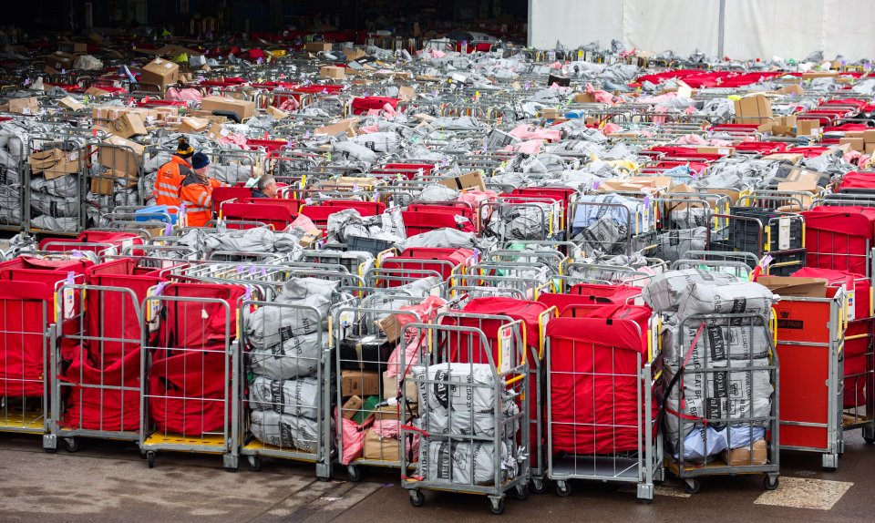 Shocking pictures show the huge delivery backlogs following the postal strikes