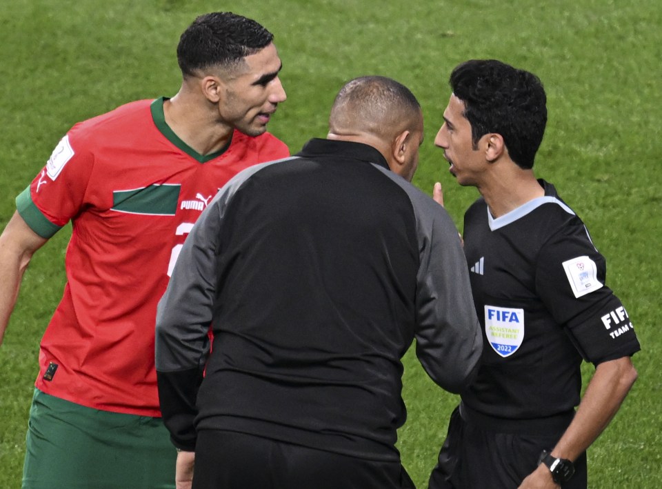 Achraf Hakimi allegedly confronted Fifa's president after Morocco's defeat to Croatia