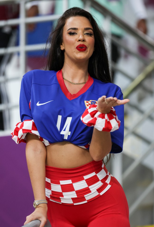 The Croatian model donned a Luka Modric kit for the match