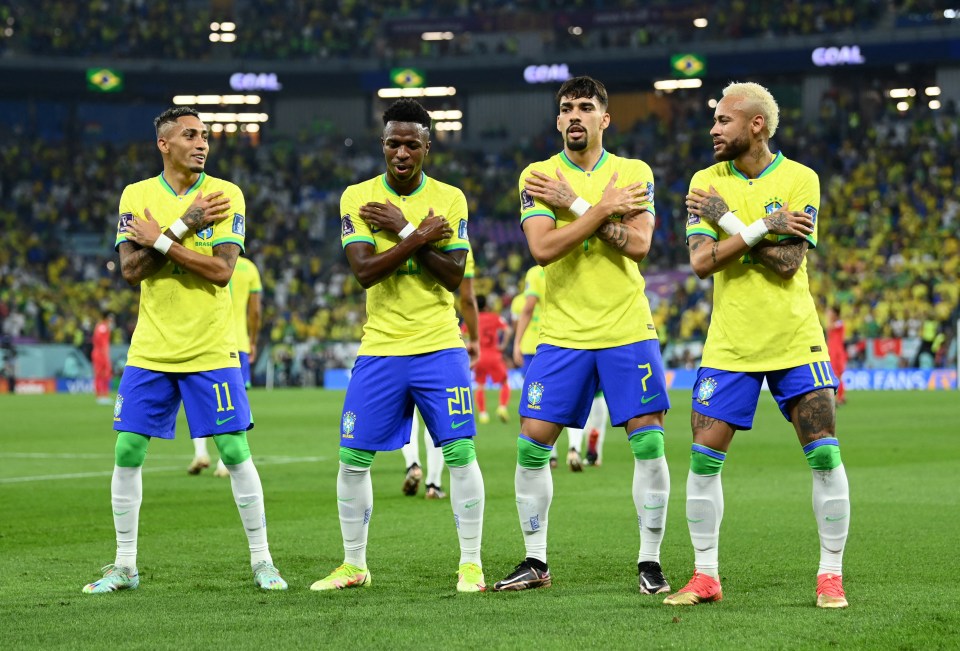 Brazil players celebrated each goal by dancing