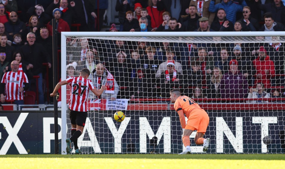 Vitaly Janelt tapped home from close range to put the Bees 1-0 up