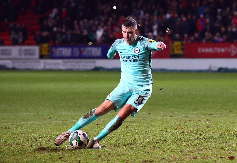 Pascal Gross missed Brighton's first penalty in the shoot-out