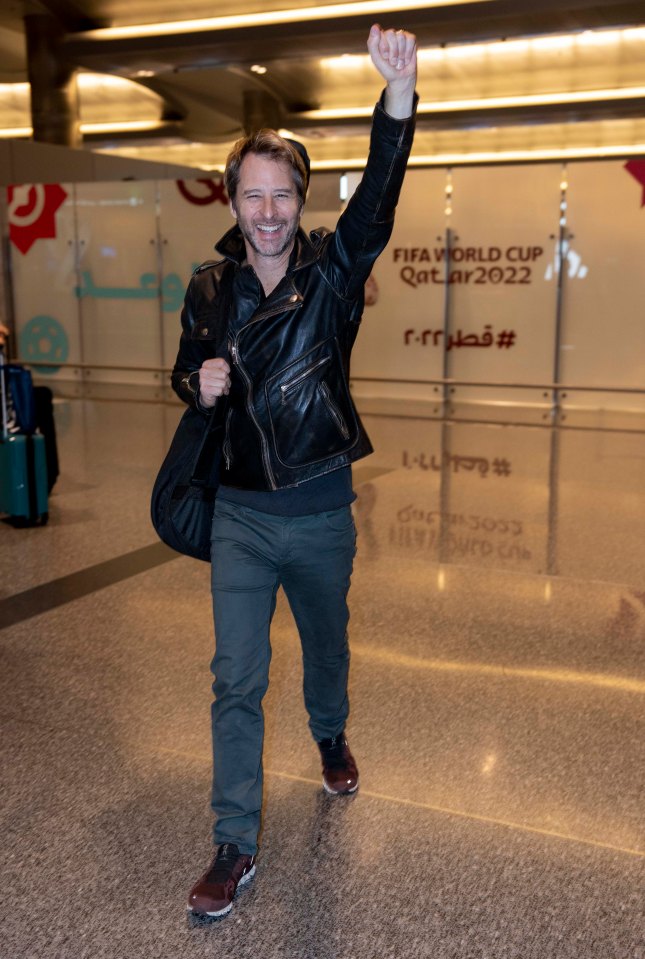 Chesney raced through customs in Qatar and on to the 69,000-seater Al Bayt Stadium