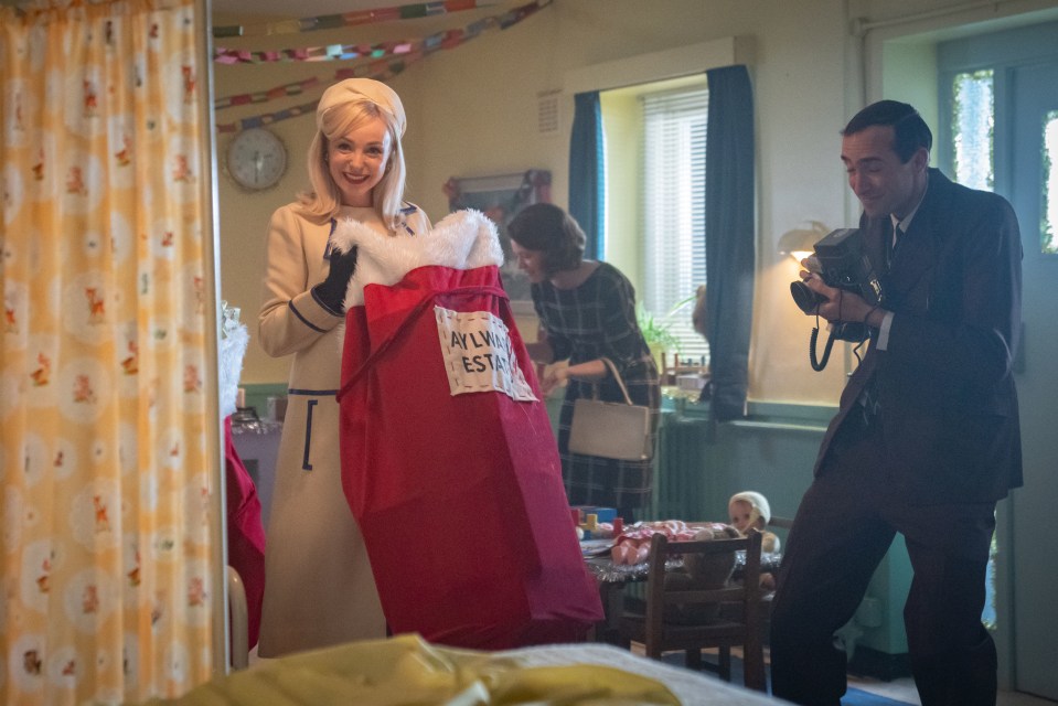 Behind the scenes at the Christmas special with Nurse Franklin, played by Helen George.