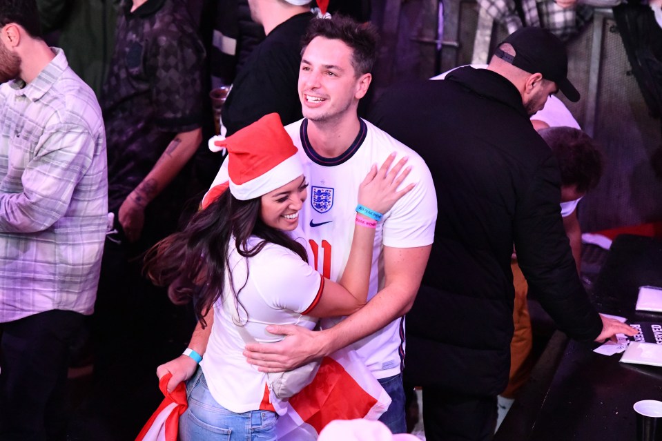 England fans were full of emotion watching England score a goal against Senegal at Boxpark Wembley