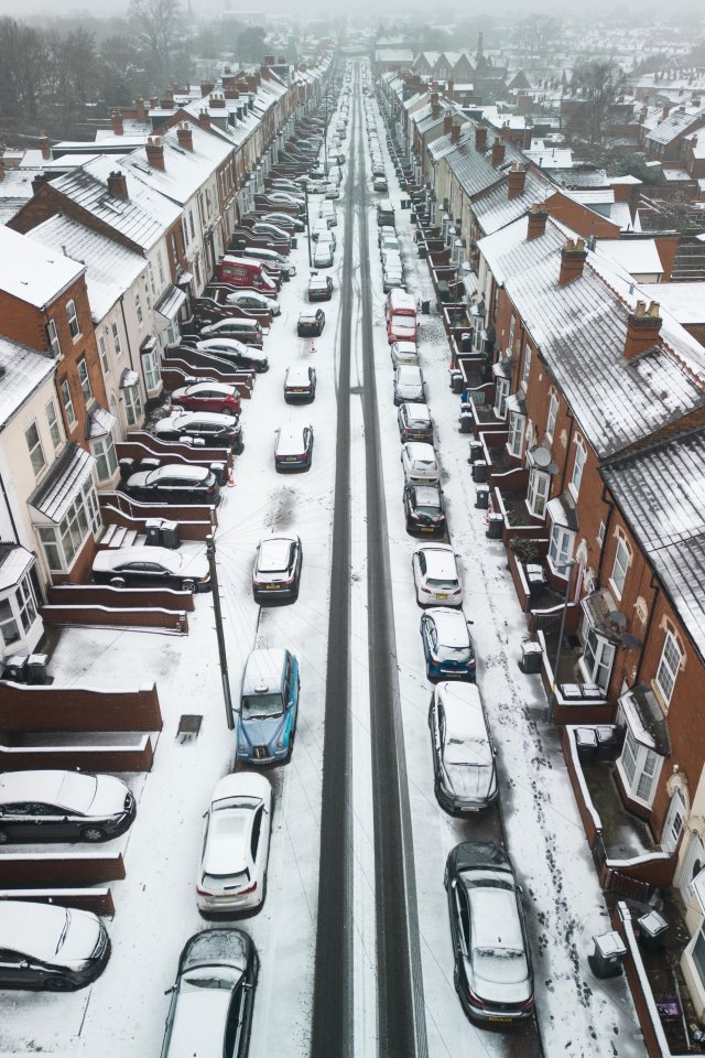 Cars in Birmingham froze overnight on Sunday, with more snow in the forecast