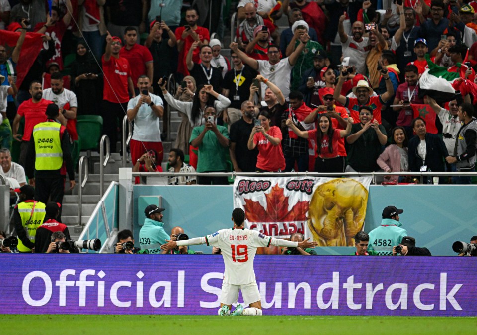 The Morocco supporters went wild as their team raced into a commanding lead