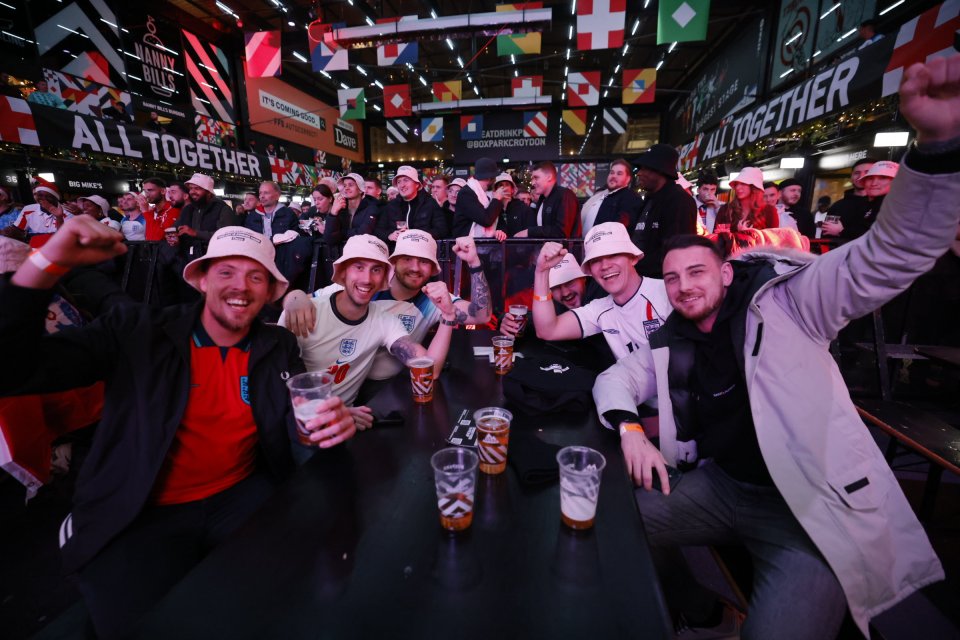 Fans in London get ready for the England v Senegal clash