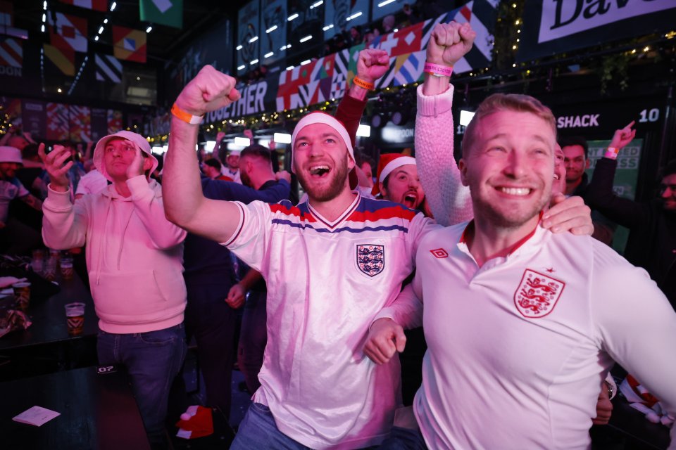 Fans reacted to England’s third goal during the clash with Senegal