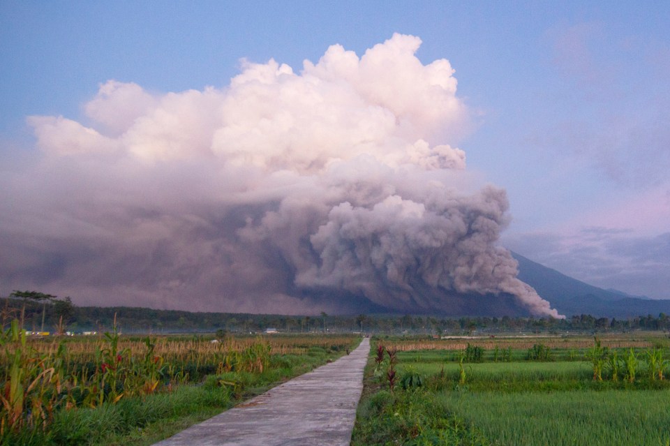 Ash clouds spewed 50,000ft into the air