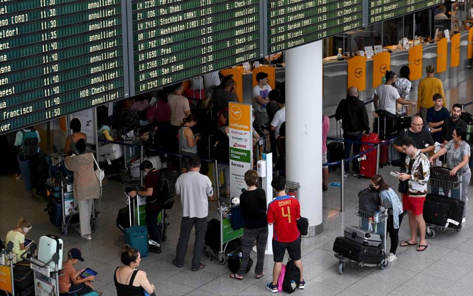 You should contact your airline, hotel and employer as soon as your flight is cancelled