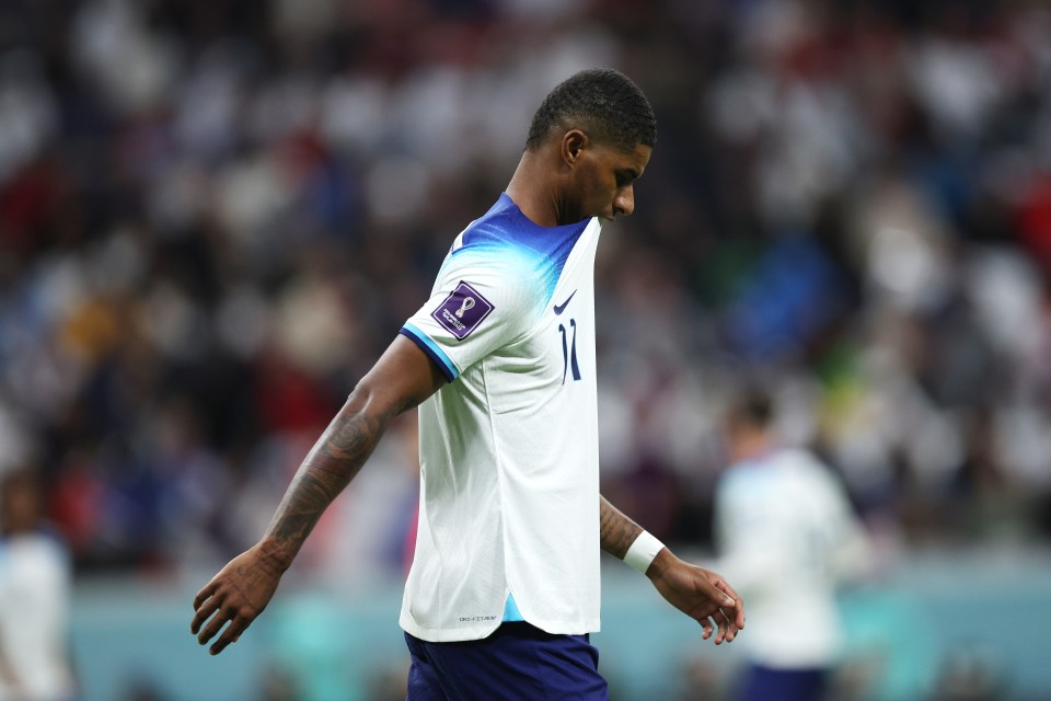 Marcus Rashford played only the final few minutes against France