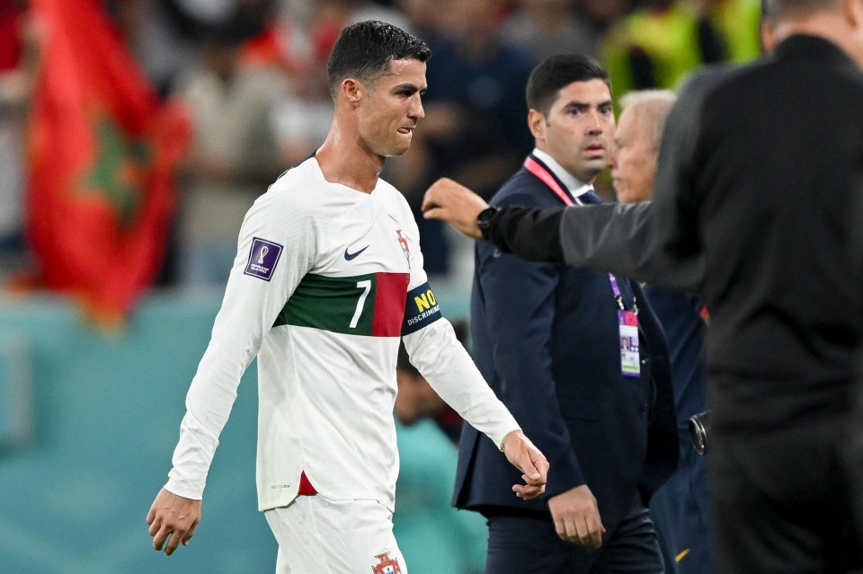 Cristiano Ronaldo broke down in tears as Portugal were dumped out of the World Cup ag