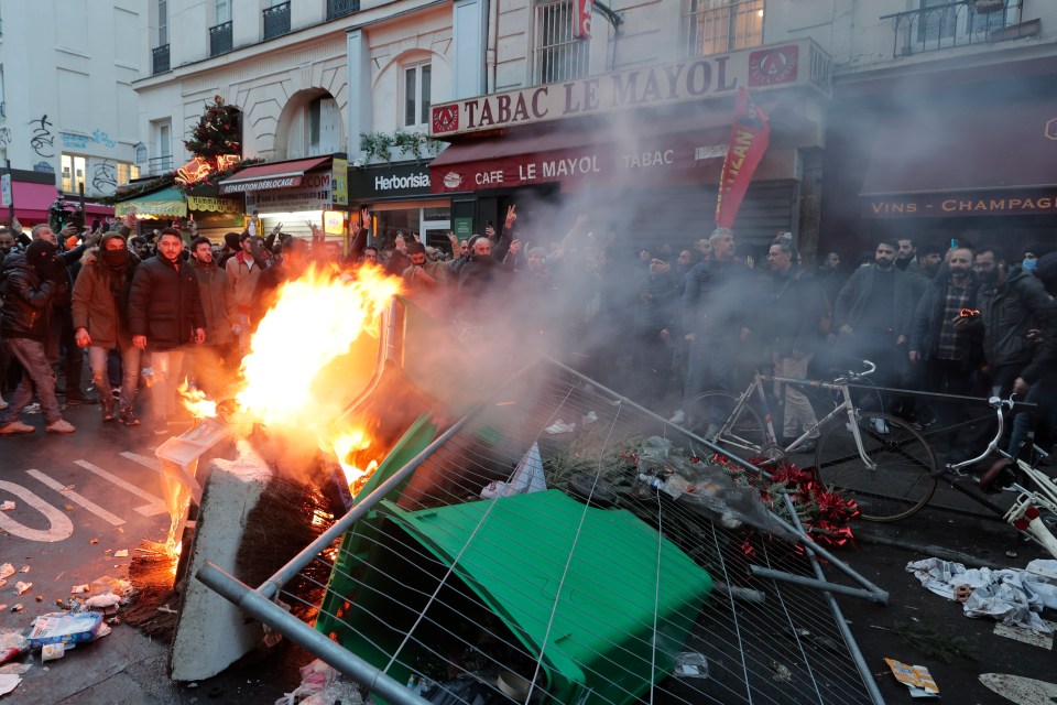 Protesters have formed barricades in the 10th arrondissement