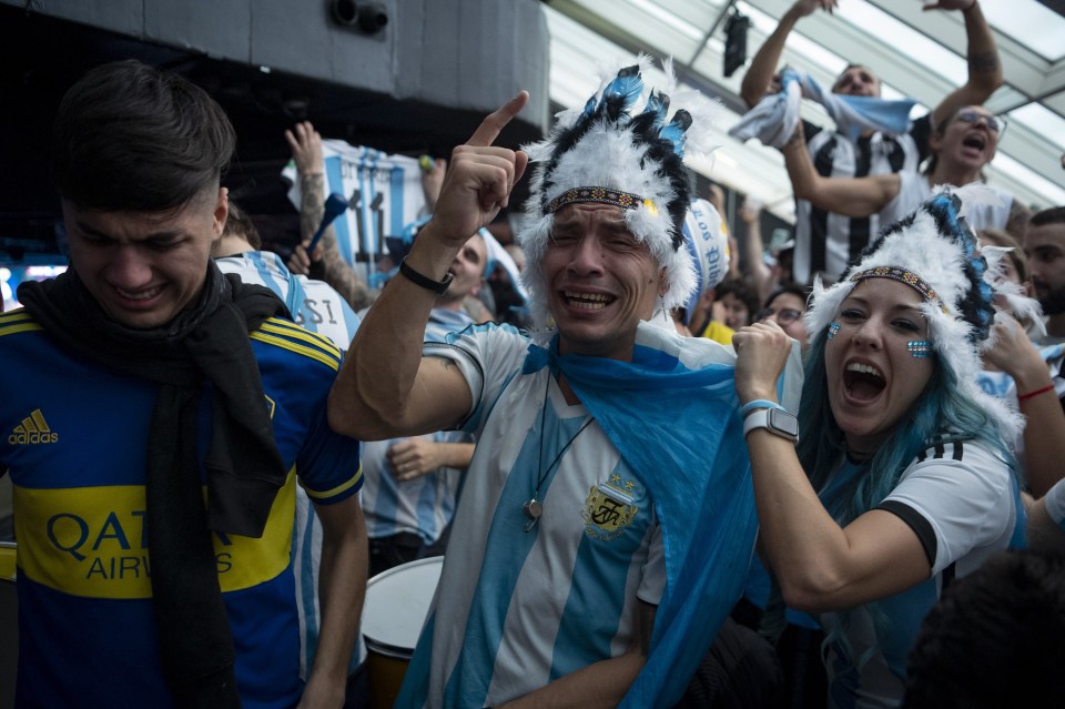 Argentina fans celebrate in Barcelona