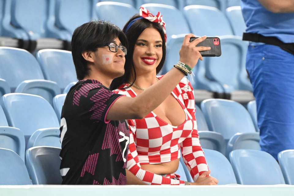 The die-hard Croatia supporter was spotted taking photos with Japan fans ahead of the clash World Cup clash