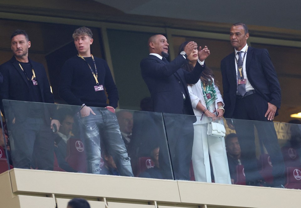 Totti, Carlos and Cafu were all seen together before kick off