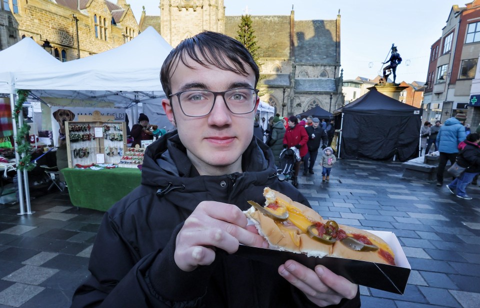 Adam Bell, 17, was one of the many who made the most of what's been dubbed the UK's cheapest Christmas market