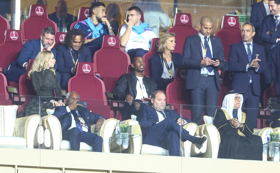 Pogba is watching his France teammates from the stands