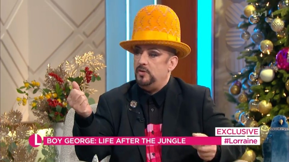 Boy George appeared on Lorraine Kelly's ITV daytime show today