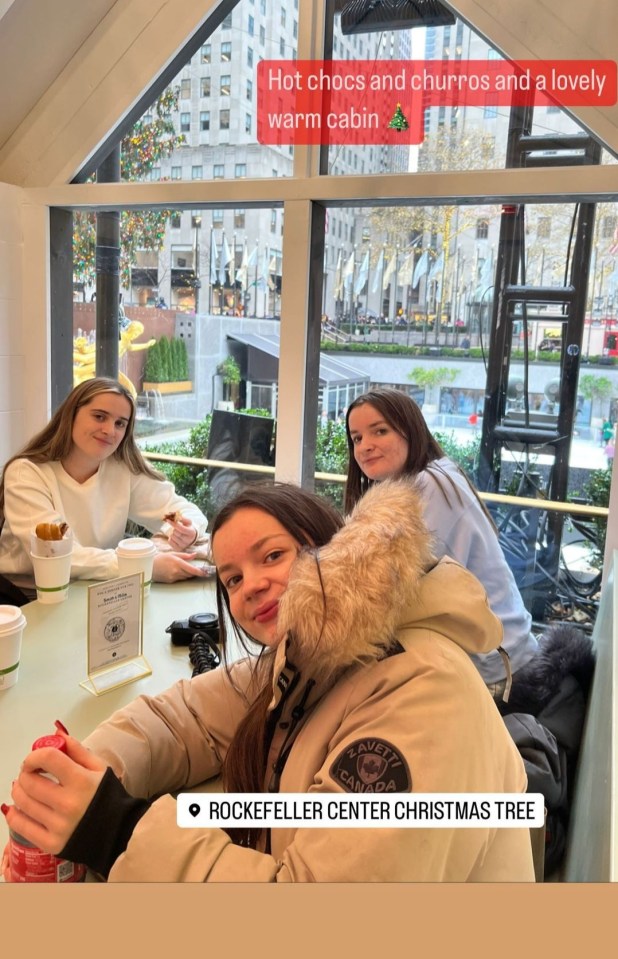 The girls enjoyed ice skating, hot chocolate and designer handbag shopping