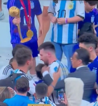 Salt Bae was filmed  badgering Argentina captain Lionel Messi