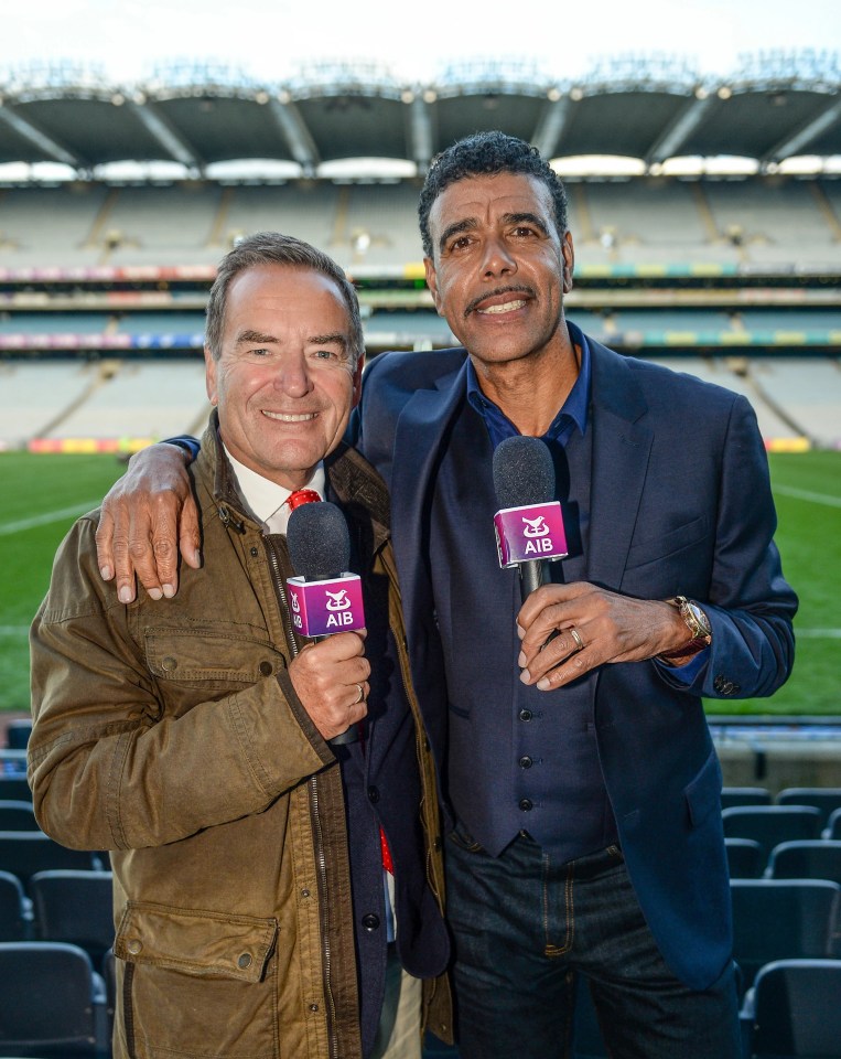 Sky Sports host Jeff Stelling and Chris in 2017