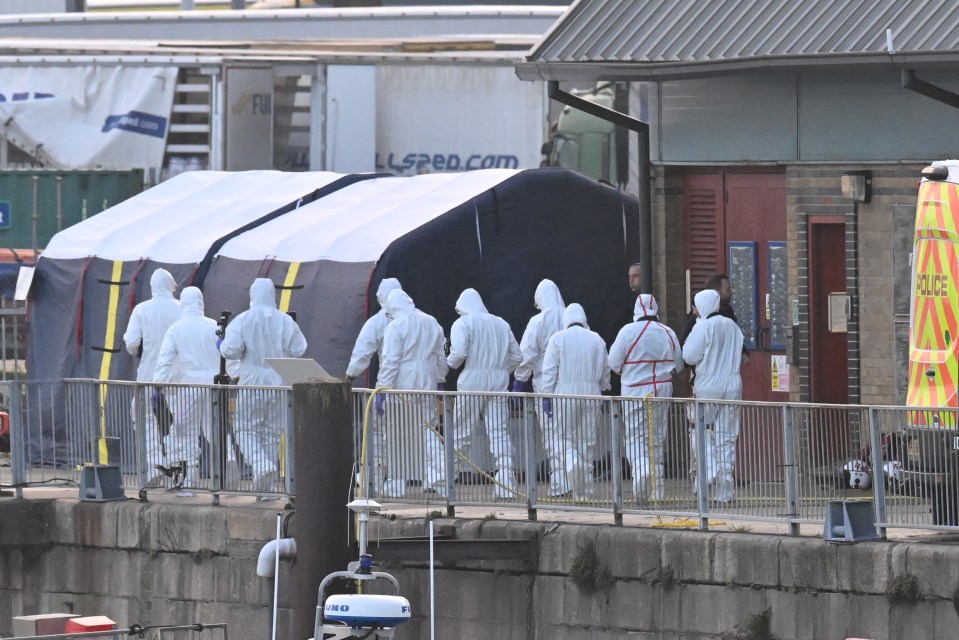 Forensic tents have been put up in the Port of Dover following the tragedy that has left four dead