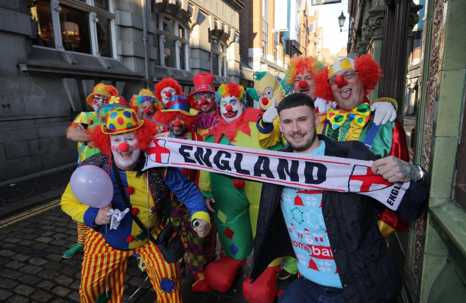 England supporters in Newcastle started their day early by enjoying an afternoon drink