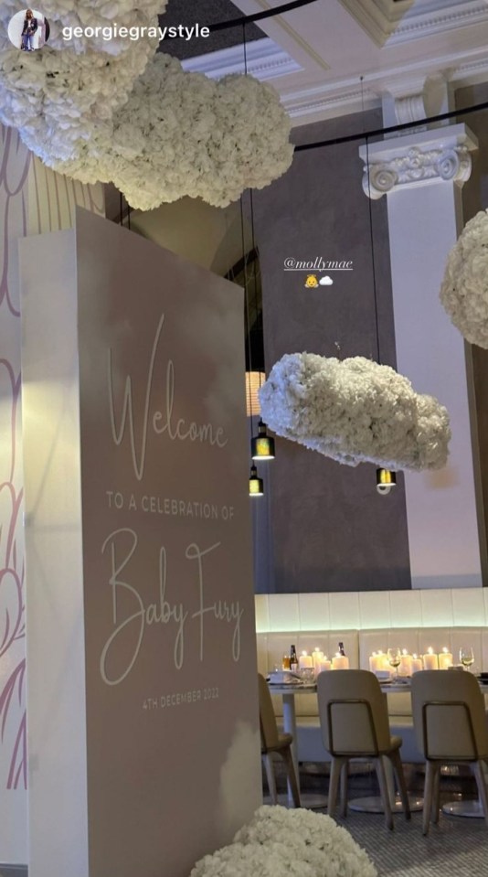 The lavish event celebrated the imminent arrival of Molly's first baby