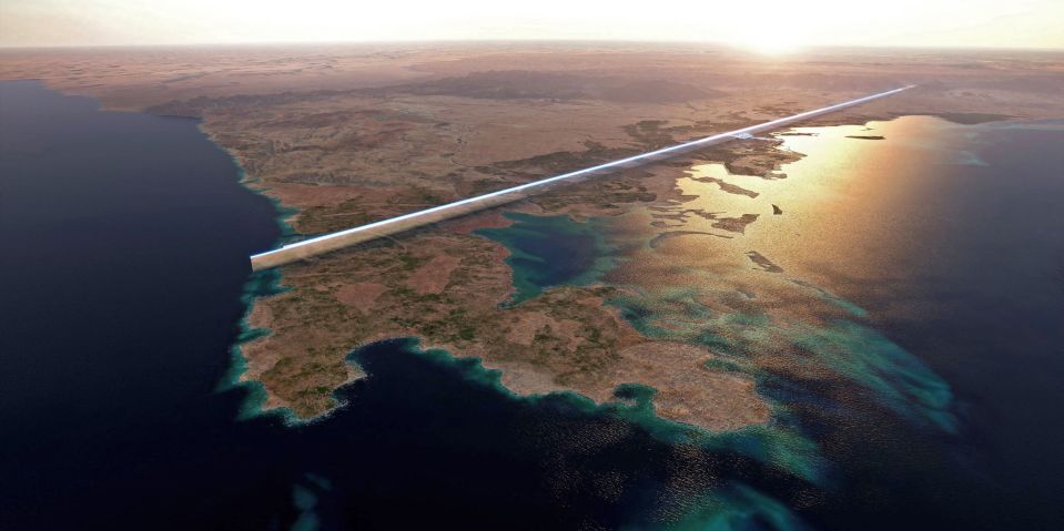 The Neom project also features ambitious plans for a 170km-long city