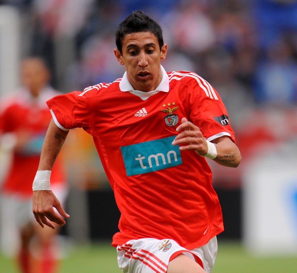 Angel Di Maria's European football career began at Benfica when he was 19