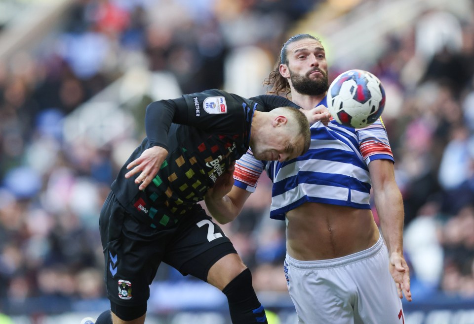 Andy Carroll played 32 times for Reading last season, scoring nine goals