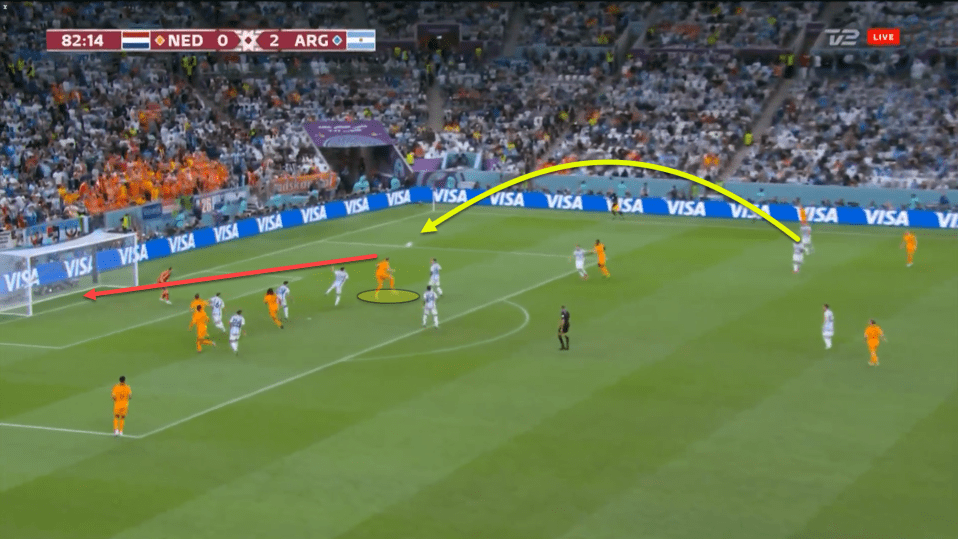 Weghorst dominated Martinez in the air to pull a goal back for his side. The Manchester United defender couldn’t get near him from the cross out wide.