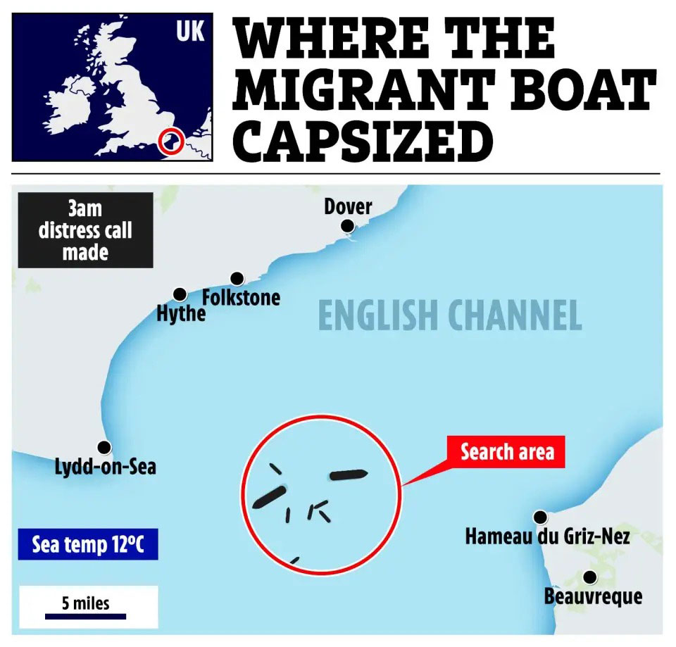 The Home Office said 39 migrants were rescued in total, with the grim search for bodies continuing