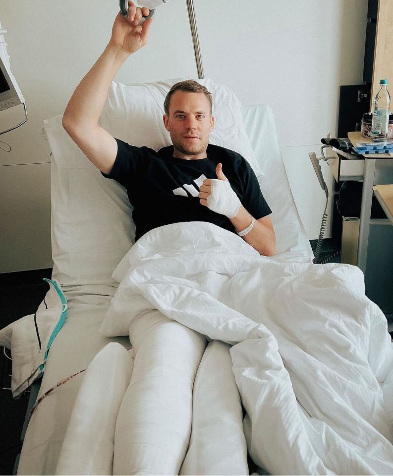 Manuel Neuer broke his leg in a skiing accident just days after returning from the World Cup