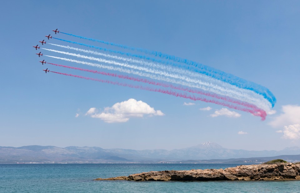 The famous Red Arrows flew as part of the Queen's Platinum Jubilee