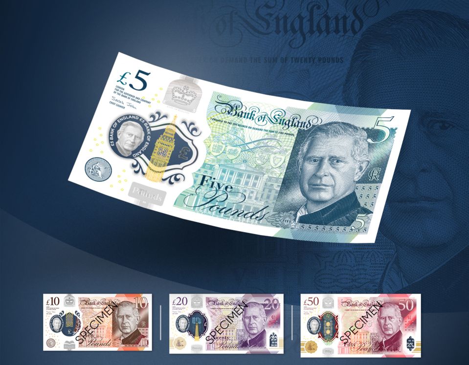 King Charles' image will feature on all four bank notes with no other changes