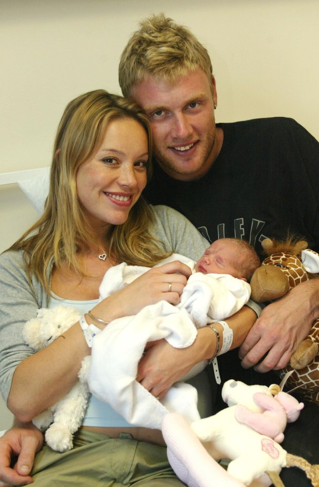 EXCLUSIVE PIC NICKY HAYES PROUD PARENTS ANDREW FLINTOFF AND GIRLFRIEND RACHAEL WOOL HOLD THEIR NEW ARRIVAL HOLLY FLINTOFF BORN AT THE ROYAL LONDON HOSPITAL EARLIER TODAY WEIGHING IN AT 6LBS 2OZS.