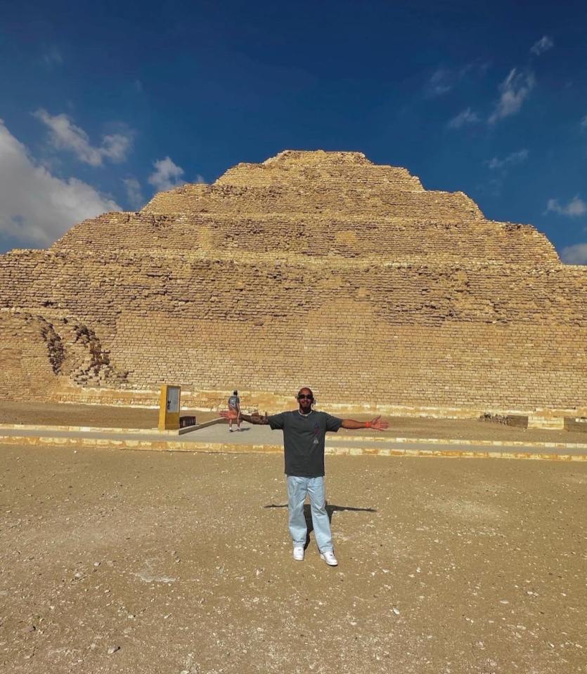 Lewis Hamilton visited the Pyramids while in Egypt