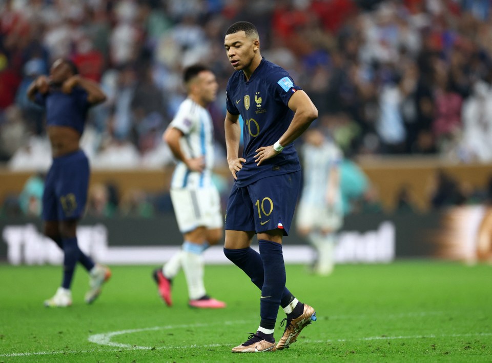 Kylian Mbappe scored a hat-trick in France’s World Cup final loss to Argentina